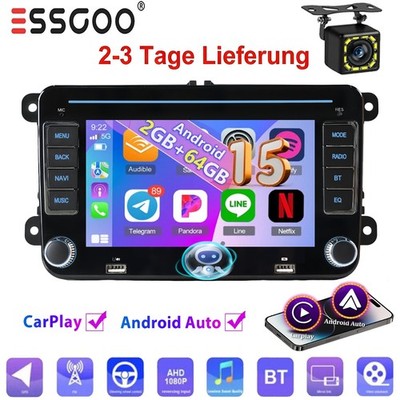 Für VW Golf 5 6 Plus Touran Caddy Jetta Autoradio Android 15 Carplay NAVI 2+64G