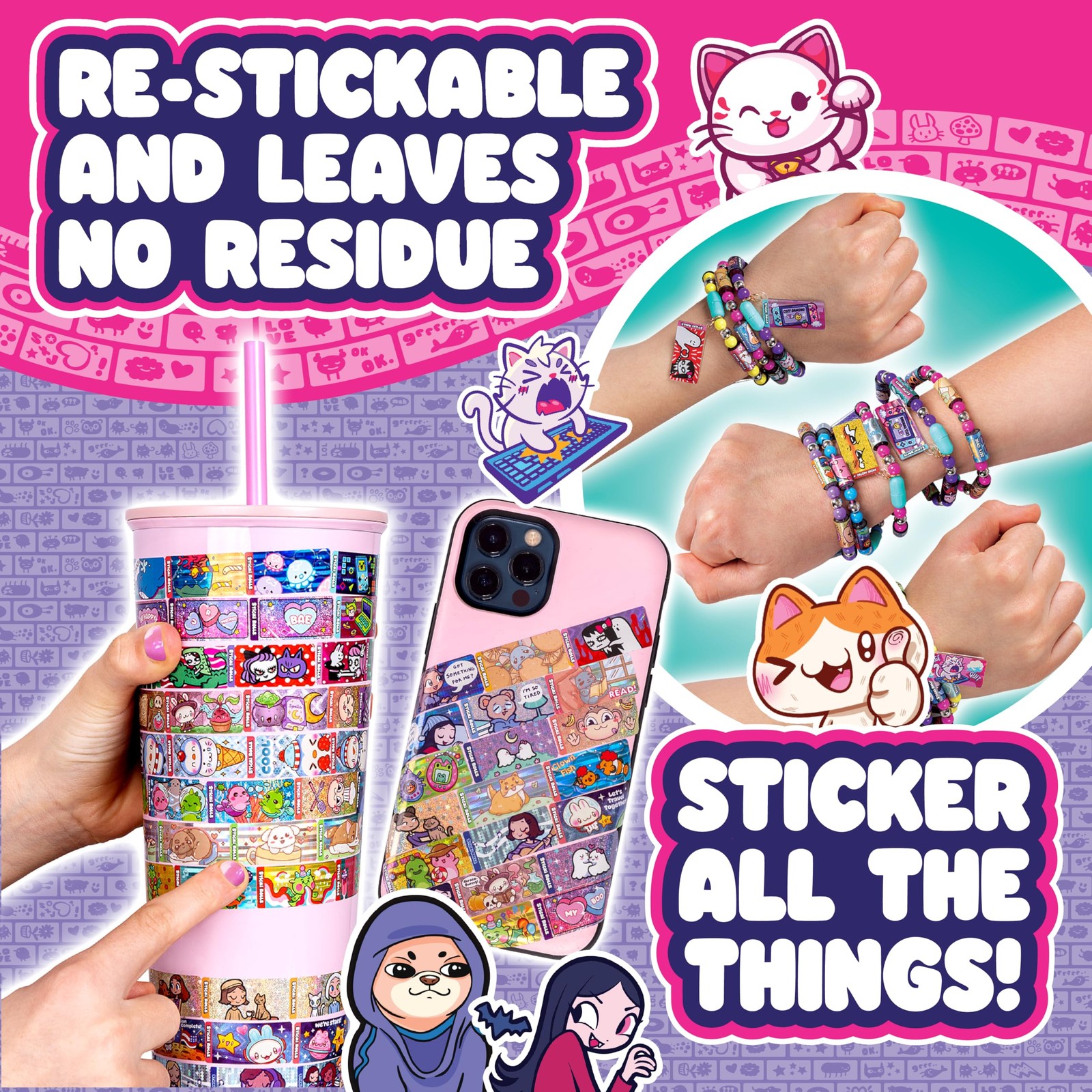 STICKI Rolls Sticki Book - The Original Wearable Shareable Toy Sticker Bracel...