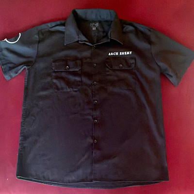 Arch Enemy Dead Eyes See No Future Work Shirt Button Up Metal Band Tour Size L
