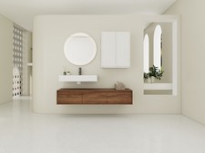 60 Floating Wall-Mounted Bathroom Vanity + Re...