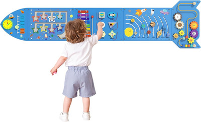 Rocket Activity Wall Busy Board Panels - Sensory Wall Panel for Kids, Montessori