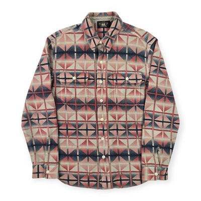 RRL Ralph Lauren Southwestern Navajo Aztec Overshirt Herren Medium 