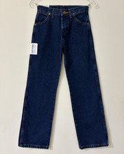 Wrangler Cowboy Cut Boys Jeans 10 REG Dark Wash Blue Denim Original Fit Riding