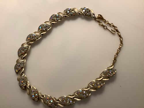 Delicate Coro Gold Tone Arora Borealis Rhinestone