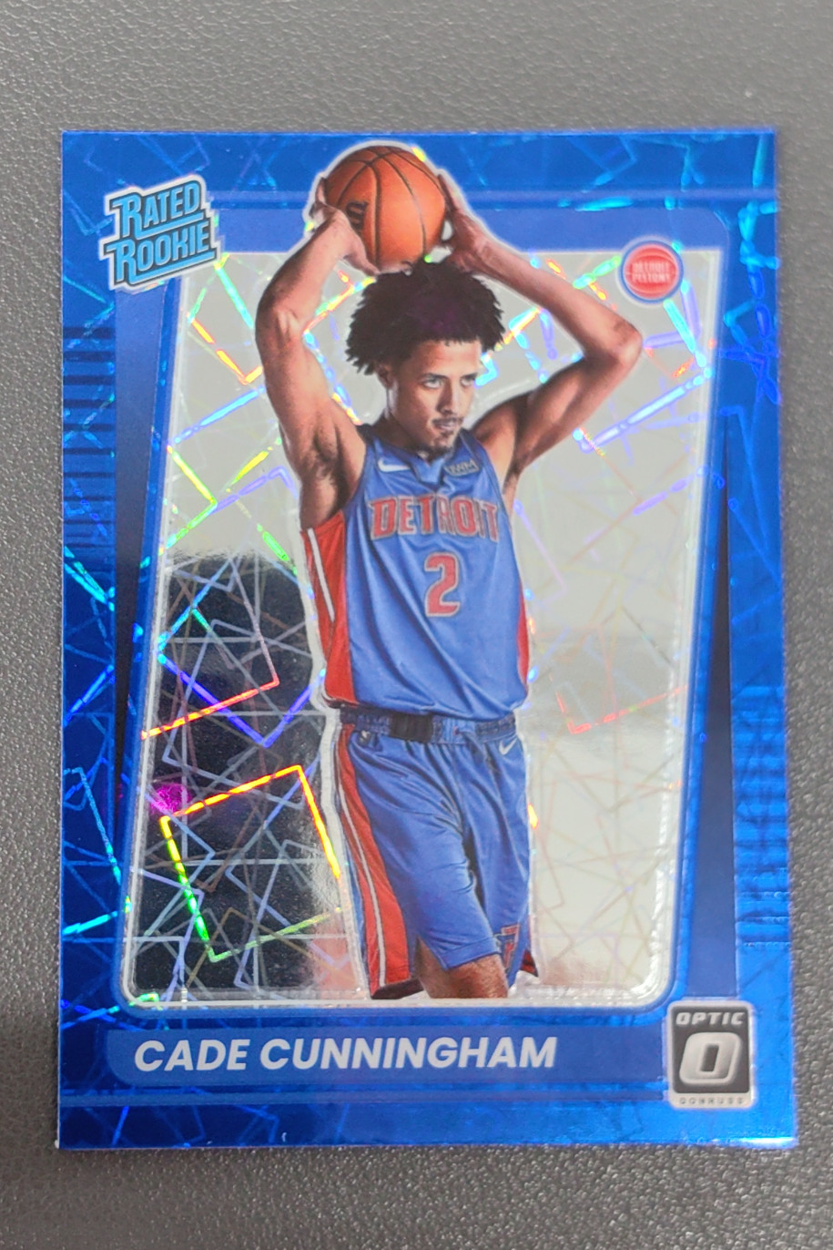 2021-22 Panini Donruss Optic Cade Cunningham Rated Rookie Blue Velocity RC #161