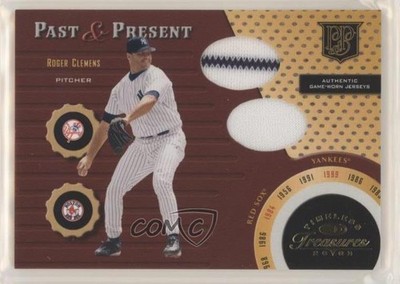 2003 Donruss Timeless Treasures Past & Present Materials /100 Roger Clemens s7f