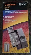 Vintage 1990s AT T 5450 10 Channel Cordless Phone Desk/Wall Telephone Gray