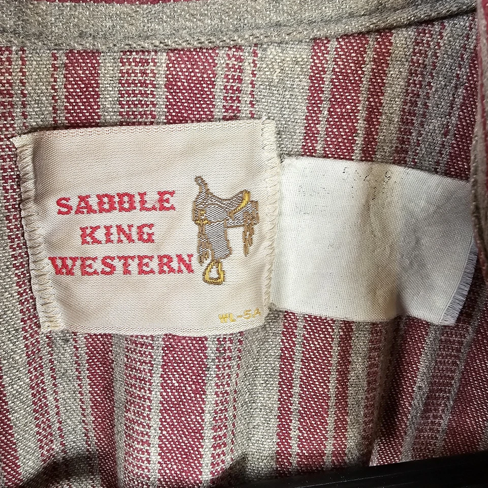 Vintage Western Snap Flannel Saddle King Made in USA Heavy Shirt Shacket XL - Image 3 of 4