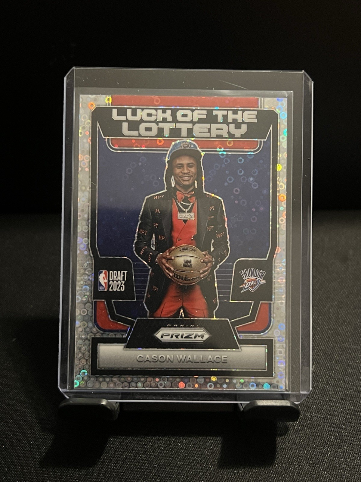 Cason Wallace SP 2023-24 Panini Prizm Fast Break Luck of the Lottery Disco RC