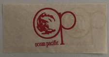 Original Vintage Ocean Pacific OP Surf Logo Graphic Red Mini Iron On Transfer