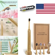Sonic Bamboo Electric Toothbrush with 4 Soft ...