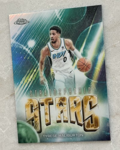 2025-26 Topps Chrome Update - Stratospheric Stars Tyrese Haliburton Refractor
