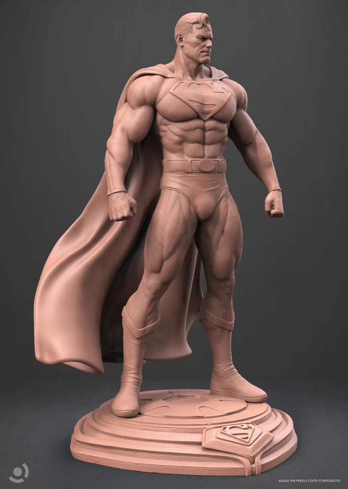 Superman 3D Resin Statue – Unpainted Model Kit – DC Comics Hero - Image 4 of 4