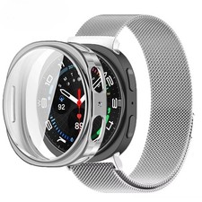 No Gap Metal Milanese Loop Strap Soft TPU Cover for Samsung Galaxy Watch 8 44/40