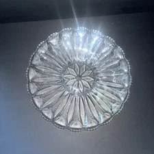 EAPG Antique Sawtooth  Fine Cut, Unkown Maker Glass Plate 10”