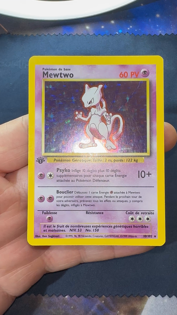 Mewtwo 10/102 French Pokemon Base Set 1999 1st Edition Additional