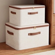 Large Capacity Foldable Storage Box with Handles - Portable Clothes Organiser