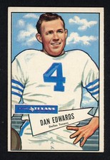 1952 Bowman Large DAN EDWARDS Dallas Texans #77 EX Condition (3)