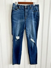 REWASH Brand Denim Jeans Mid Rise Women’s Size 15/32 Dark Wash Distressed