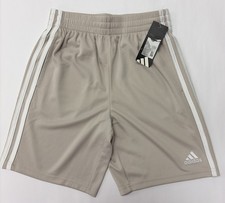 Adidas Beige Boys Shorts Youth Size M 10-12 Regular Fit Athletic Gym NEW