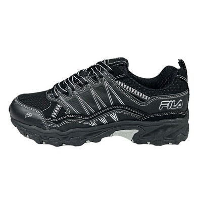 Fila At Peake 21 Shoes Kids Size 4.5 Black Silver Performance Sneakers New