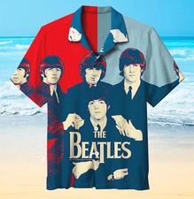 hot, The Beatles Hawaiian Shirt -full printed, hot color, unisex aloha