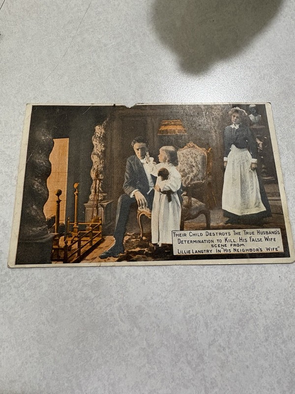 Lillie Langtry "His Neighbor's Wife" Silent Film Postcard Famous Players  “1913”