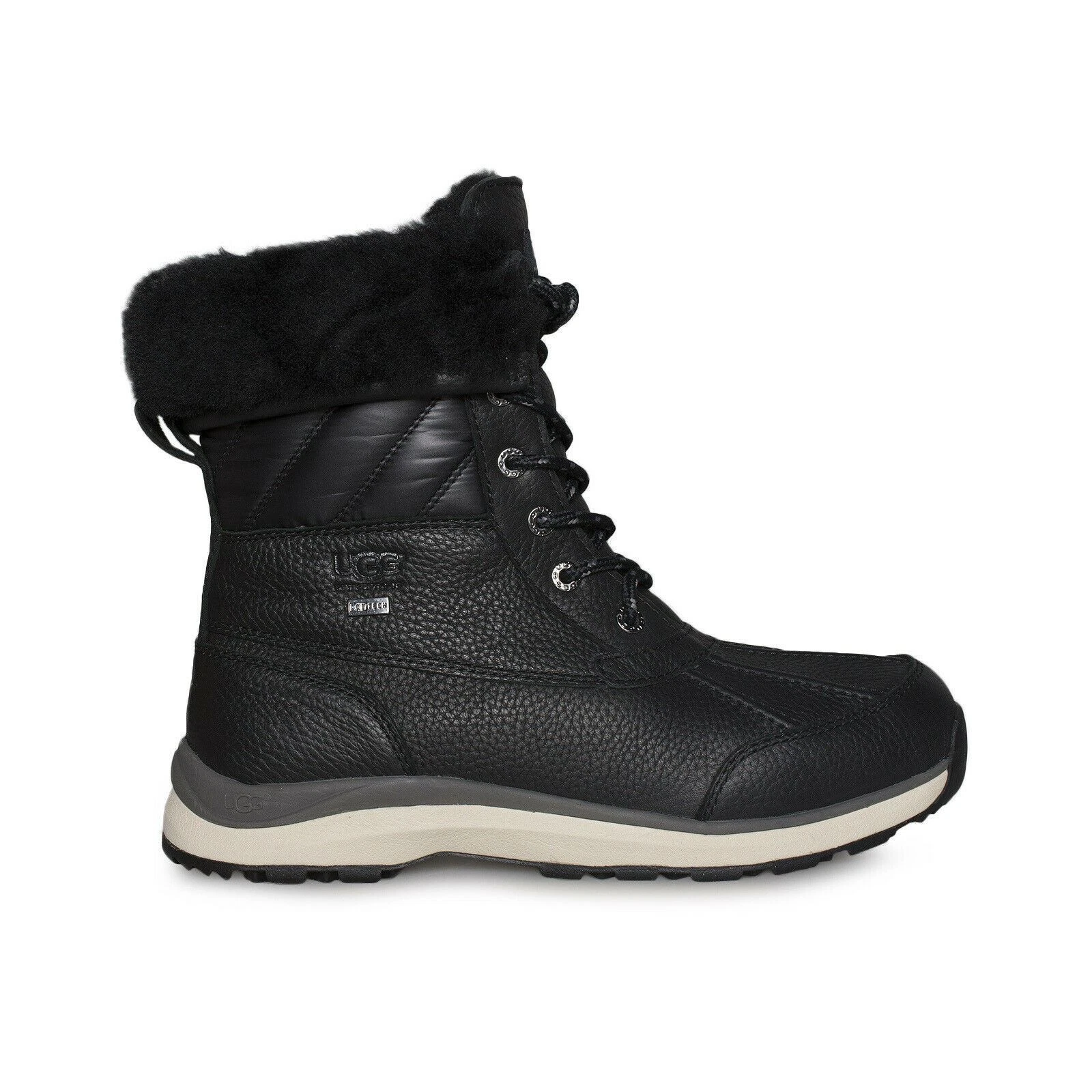 UGG ADIRONDACK III QUILT BLACK WATERPROOF LEATHER WOMEN'S BOOTS SIZE US 7 NEW