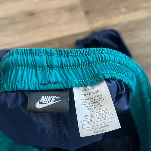 Vintage Nike Track Pants Windbreaker F.I.T. Tailwind Logo Navy 90s Men’s Large - Picture 3 of 12