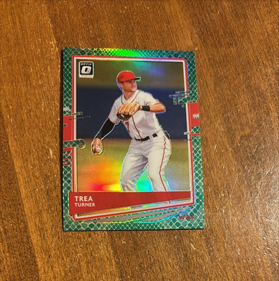 Trea Turner 2020 Panini Optic Green Dragon Scale #128 Wolfpack Phillies /84