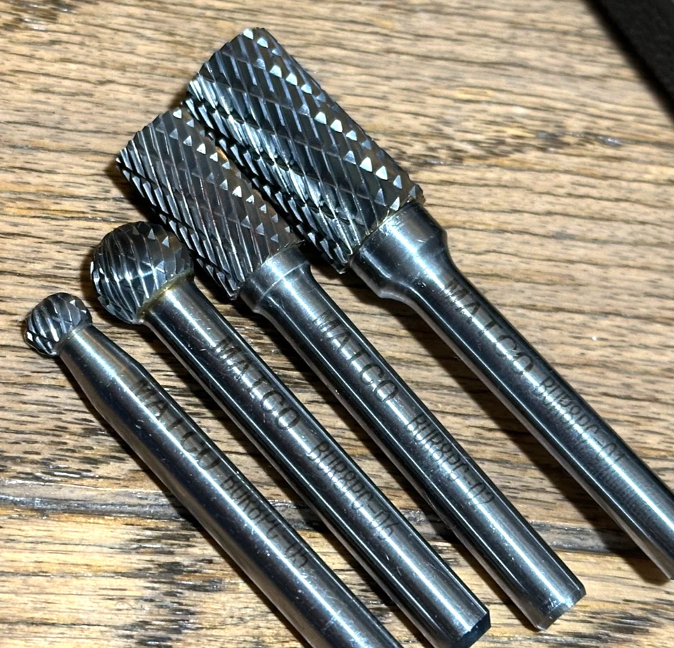 Juego de rebabas de carburo sólido MATCO Tools 1/4 estuche troquel amoladora flauta broca de corte doble Foto 4 de 4