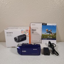 Sony Handycam HDR-CX240 Blue Camcorder w/ Charger  Battery Tested Working