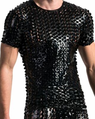 MANstore M553 Shiny Cut-Out Semi-Circle T-Shirt & Vest Casual Wear / Club Wear