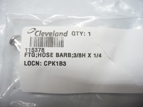 Cleveland Convotherm Steamer 115378 Orificio .5MM 1/4 Barb x 1/4 MPT Montaje de manguera - Imagen 2 de 5