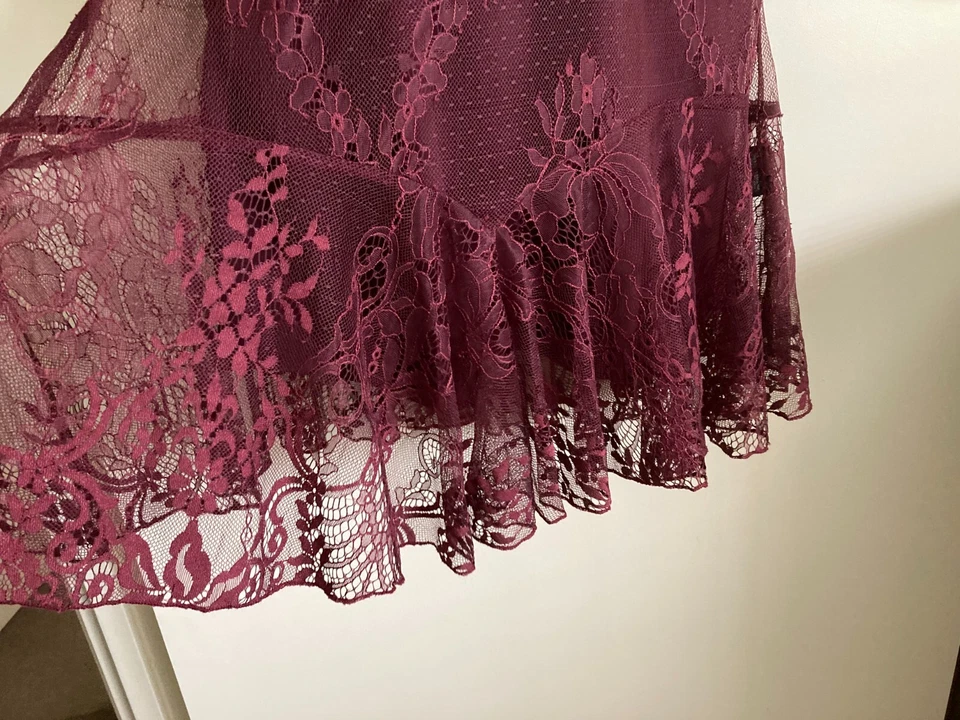 Alannah Hill Dark Plum sz 6 -before the Sunrise- dress separate slip - image 3 of 4