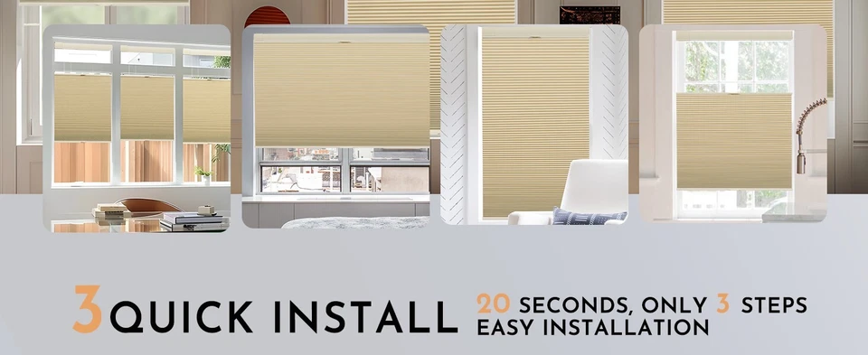 Nuevas persianas celulares panal beige apagón eficiencia energética instalación sin tornillo Foto 3 de 4