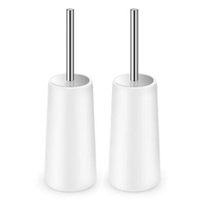 Toilet Brush and Holder, 2 Pack Toilet Brush with 304 Stainless Steel Long Ha...