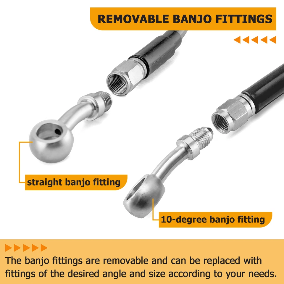 Kit de línea de freno trenzada superior delantera ABS de 68" 70" para Harley Street Glide 2014-2024 Foto 2 de 4