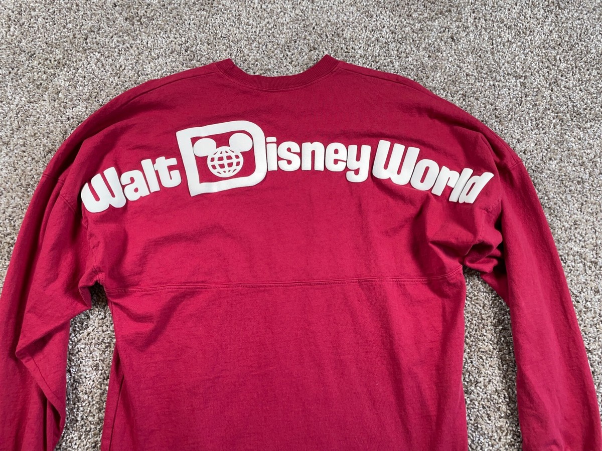 Walt Disney World Spirit Jersey Long Sleeve Shirt Adult XS Red