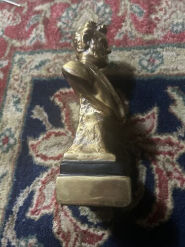 Abraham Lincoln Bust Statue Bronze Bookend Collect President Lawyer - 8.5in Tall - Picture 3 of 7