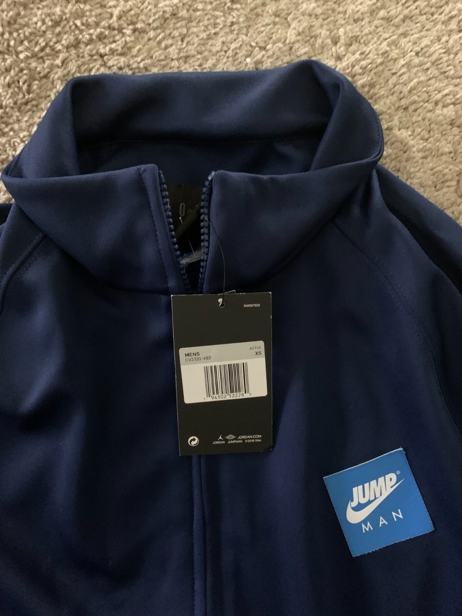 RARE Nike Air Jordan Brand Jump Man Dark Blue Zip Up Jacket XS
