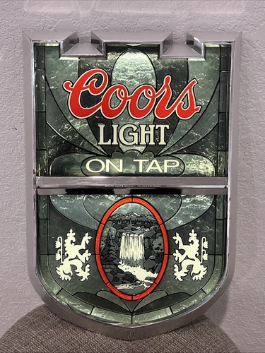 VINTAGE "Coors Light On Tap" Plastic Beer Hanging Bar/Tavern Sign Man Cave
