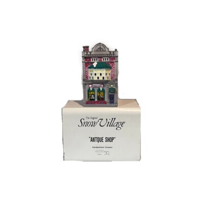 VTG 1988 Dept 56 Cobblestone Antique Shop Snow Village Hand Paint 5''Wx6''Lx8 1/2''
