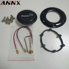 Universal Steering Wheel Aluminum Black 6 Hole Horn Button Center Cap