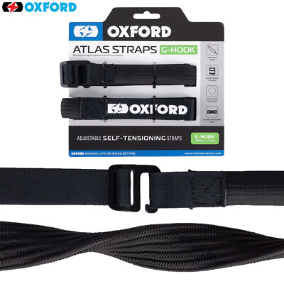 ROK Straps Atlas G Hook Oxford Motorrad Motorrad Paar schwarz - 26 mm x 1,2 m