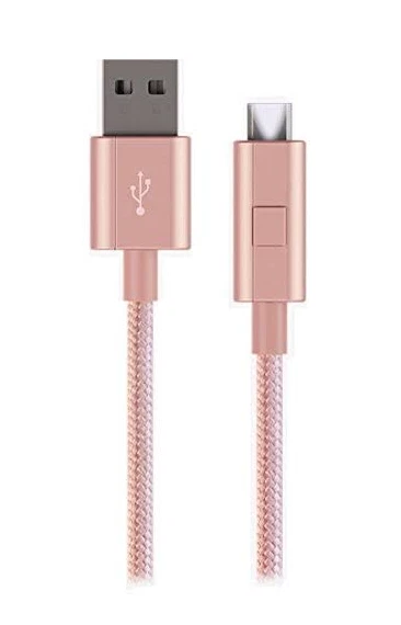 Verizon Charging Cable 6 Feet Micro USB to USB-A With LED BLACK GREY PINK WHITE - Image 3 of 4