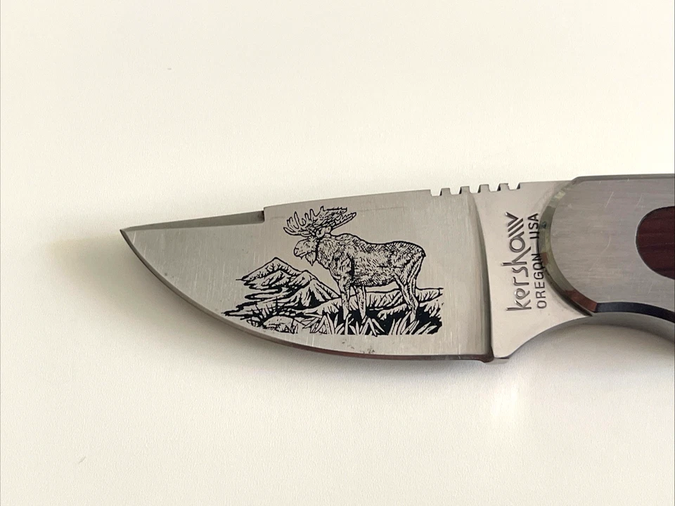 Kershaw 2220 Li'l Skinner 1 Moose Fixed Blade Hunting Knife Sheath Japan 1980 - Image 2 of 4