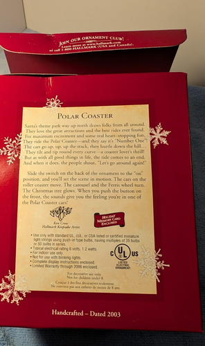 Vintage 2005 Hallmark Christmas Ornament Polar Coaster Magic Light & Sound NIB - Picture 9 of 12