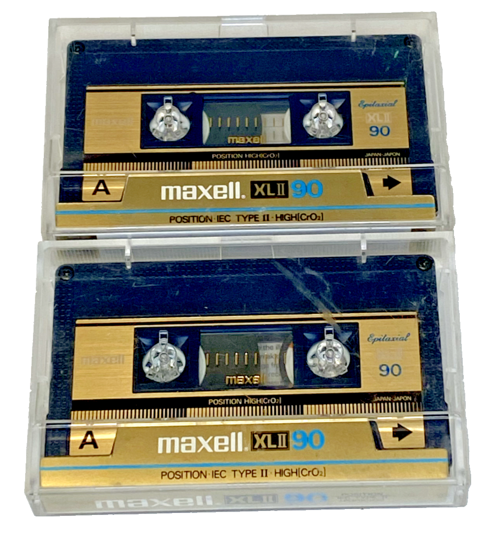 MAXELL XLII HIGH BIAS TYPE II Pos. IEC High Cr02  Cassette Tapes BLANK LOT OF 2