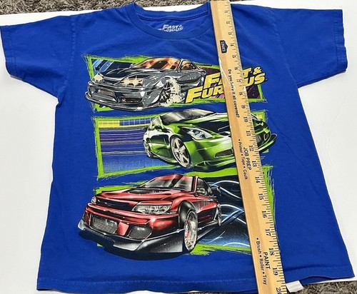 VINTAGE FAST AND FURIOUS T SHIRT Blue Size 8 Kids Boys - Picture 13 of 13